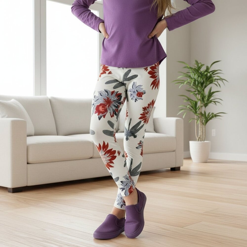 S/L NEW Girls Dragonfly Leggings, Kids Soft Yoga Pants